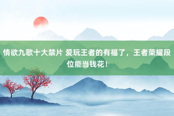 情欲九歌十大禁片 爱玩王者的有福了，王者荣耀段位能当钱花！
