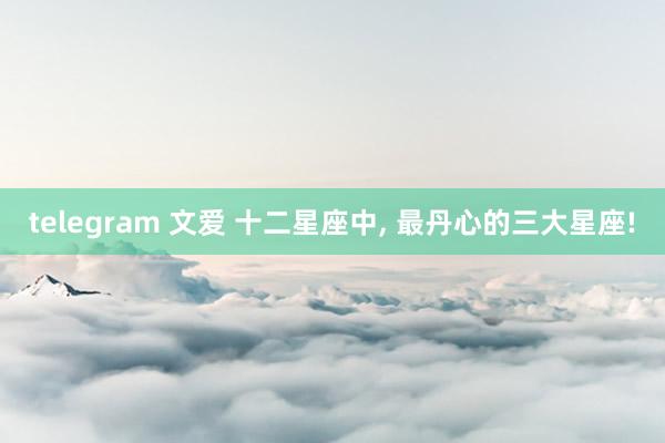 telegram 文爱 十二星座中， 最丹心的三大星座!