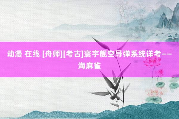 动漫 在线 [舟师][考古]寰宇舰空导弹系统详考——海麻雀